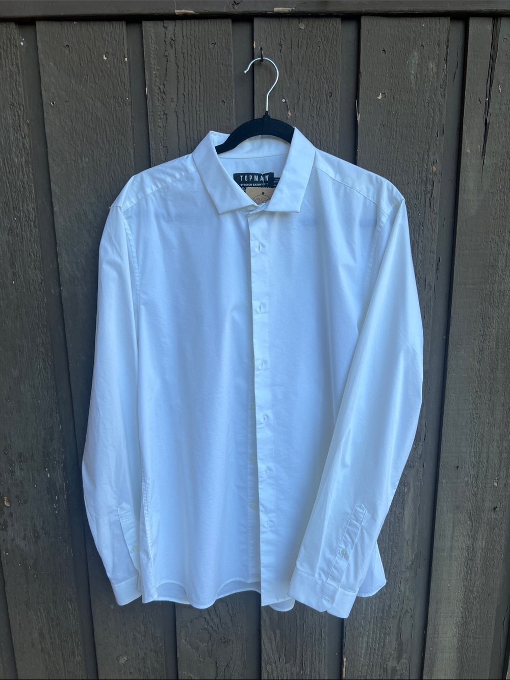 Topman White Long-Sleeve Button-Down Dress Shirt